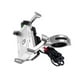thumbnail image 3 of Soporte para teléfono para motocicleta Soporte para manillar Soporte para teléfono giratorio de aleación de aluminio de 360 ​​grados con cargador USB, plateado Inevent EL5145-03B, 3 of 7