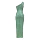 thumbnail image 3 of Vestidos de novia Prolriy para mujer, con un hombro al descubierto, lazo en la cintura, abertura, plisado, lentejuelas, vestidos largos para mujer 2024, vestidos de mujer, verde 2 XL, 3 of 5
