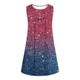 thumbnail image 2 of Women's Sleeveless Dress, Round Neck Sparkle Print Button Front Pullover, Casual and Party Wear, Machine Wash Polyester, 2 of 5