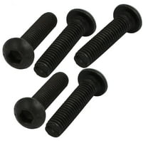 10.9 Grade M6x25mm Round Head Inner Hex Socket Left Hand Thread Bolt 5pcs