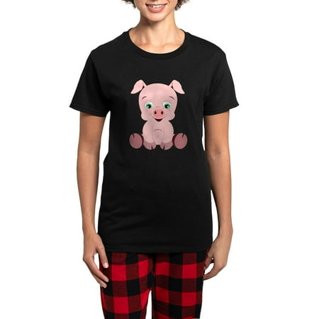 CafePress - Pink Pig Women s Dark Pajamas - Women s Short Sleeve Print T-Shirt and Pants Dark Cotton Pajama Set