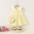thumbnail image 2 of Zwiiyzr 2025 6M-3Y Infant Toddler Baby Girls Dress Trendy Cute Sleeveless Sweet Heart Print Dress Bag Set Yellow, 2 of 4