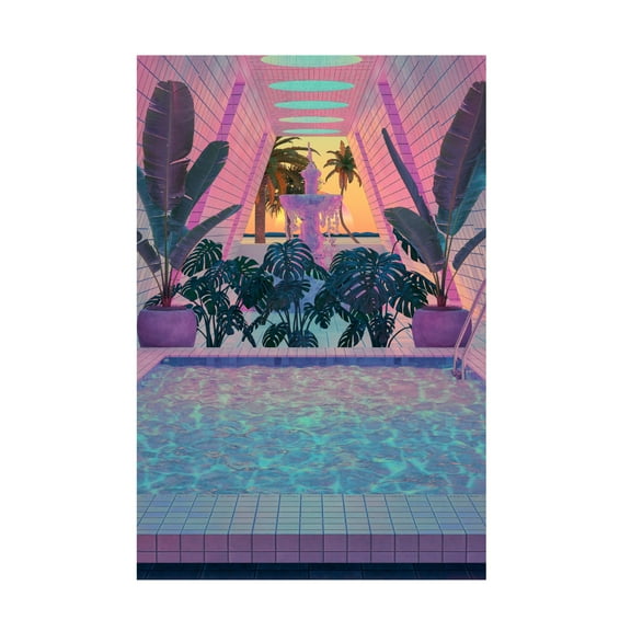 Trademark Fine Art DEKIMBE MURRAY Palm Pool Canvas Wall Art