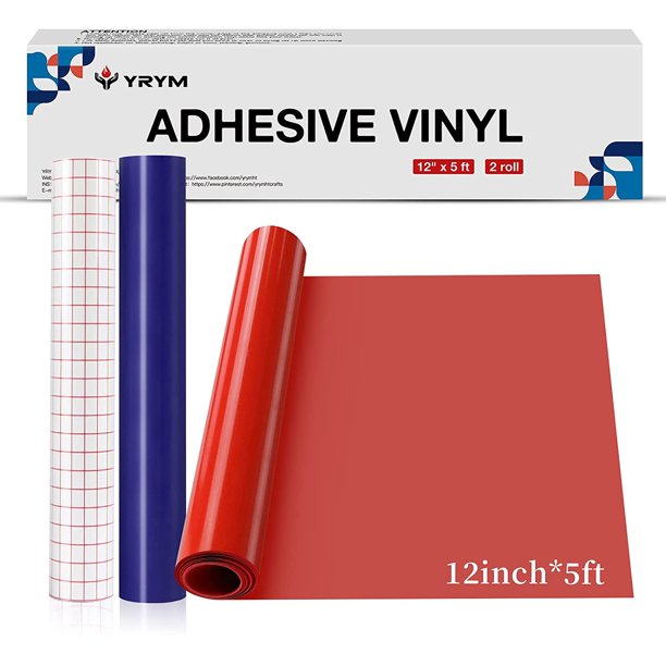 Permanent Vinyl Rolls 12" x 5FT Glossy Red Vinyl & Royal Blue Vinyl