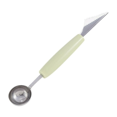 

Kitchen 2PC 2 In1 Dual-head Stainless Steel Carving Knife Fruit Watermelon Ice Cream Baller Kitchenware Tableware