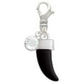 thumbnail image 2 of Delight Jewelry Black Sabre Tooth - Silvertone Clip on Charm with Clear Crystal Drop, 2 of 4