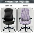 thumbnail image 4 of Renewold Lavender Office Chair Cover Spandex Computer Desk Chair Cover Anti-slip Decorative High Back Chair Slipcover with Elastic Bottom Home Office Decor, L, 4 of 7