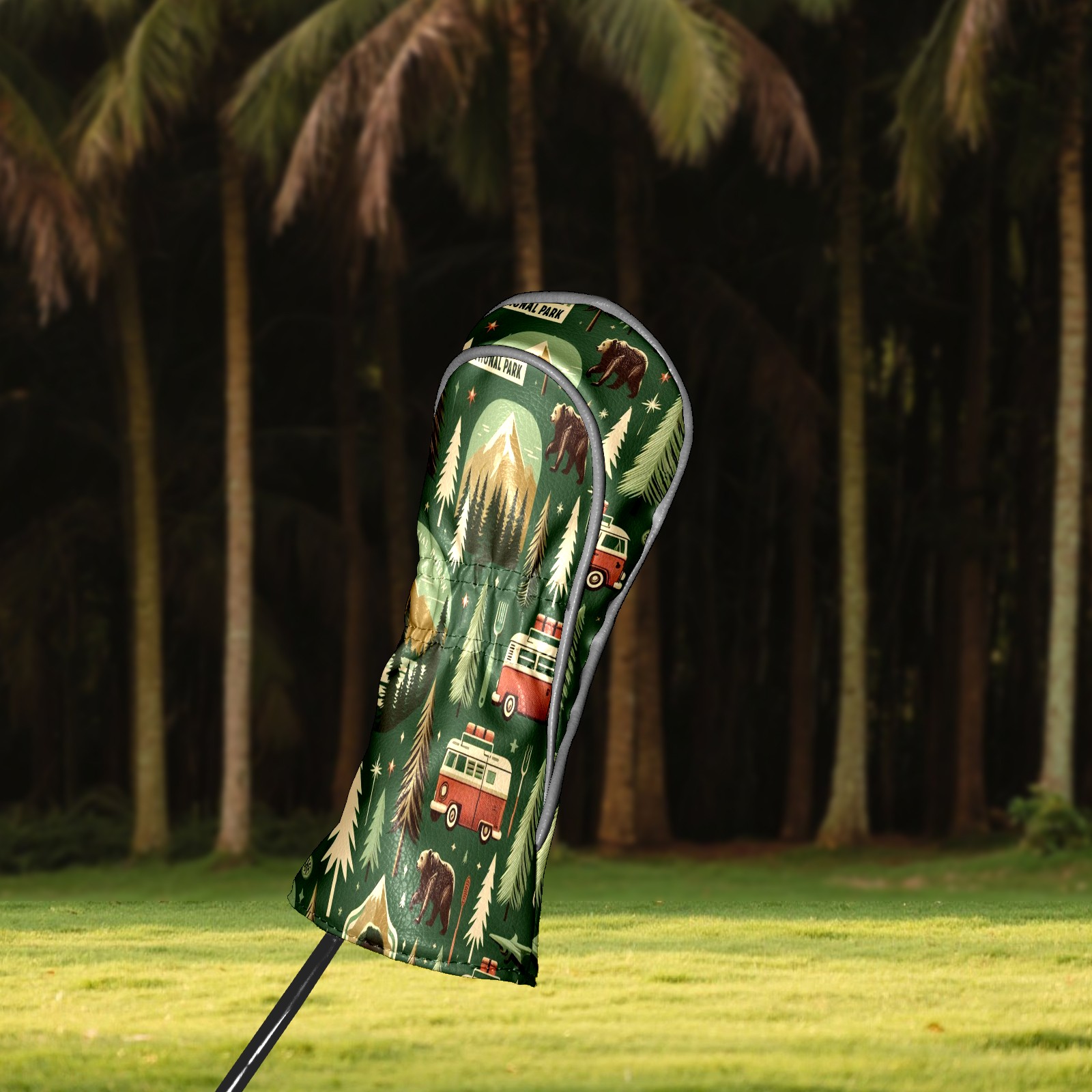 Golf Club Covers, Green Mountain Camping Premium PU Leather Driver Hybrid Putter Head Covers with Velvet Lining, Waterproof Golf Gifts for Men Women