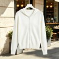 thumbnail image 6 of Zormilly Zip Up Hoodie Women Long Sleeve Knit Sweaters Hoodies Fashion Casual Soft Winter Warm Jacket, S-2XL, 6 of 6