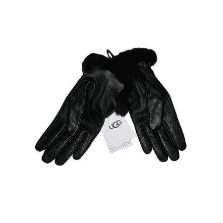 UGG Leather Sheepskin Vent Women's Gloves with Conductive Tech Palm Extreme Cold Weather Women's Gloves Black : MD, Polyester/Sheepskin