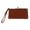Brown, variant on CTM Fashion Kiss Lock Wristlet Vegan Leather Wallet (Women)