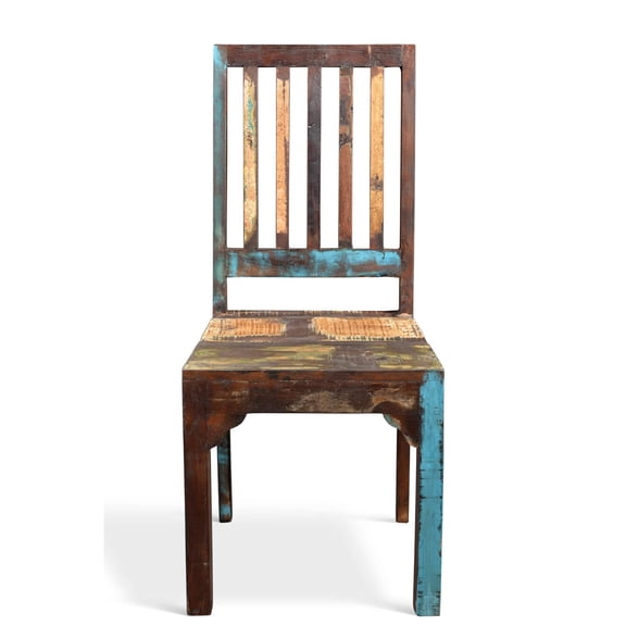 Reclaimed wood Rustic Multicolor Chair -Set of 2