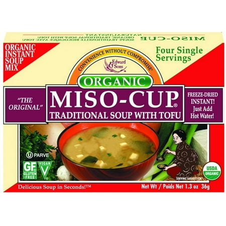 (2 Pack) Miso-Cup Organic Traditional Soup with Tofu, Single-Serve Envelopes in 4 Count