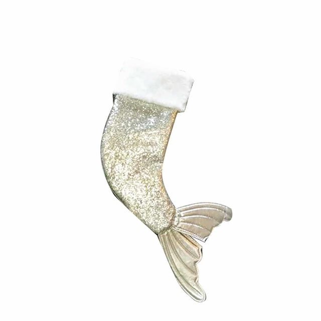 Lentejuelas forma de sirena regalo bolsa colgante estuche calcetines de Navidad titular árbol de Navidad adorno de año nuevo 18 pulgadas sidaley JR0753-02