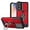Red, variant on Case for Galaxy S24 FE,Military Grade TPU PC [Built-in Magnetic Kickstand] Dual-Layer Design Card Slot Heavy Duty Shockproof Protection Phone Case for Samsung Galaxy S24 FE 5G,2024 (Silver)