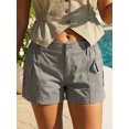thumbnail image 3 of LMLYSoH Women Cargo Shorts Solid Color Vintage Elastic Casual Summer Low Waist Shorts with Pockets for Nightclub Streetwear, 3 of 8