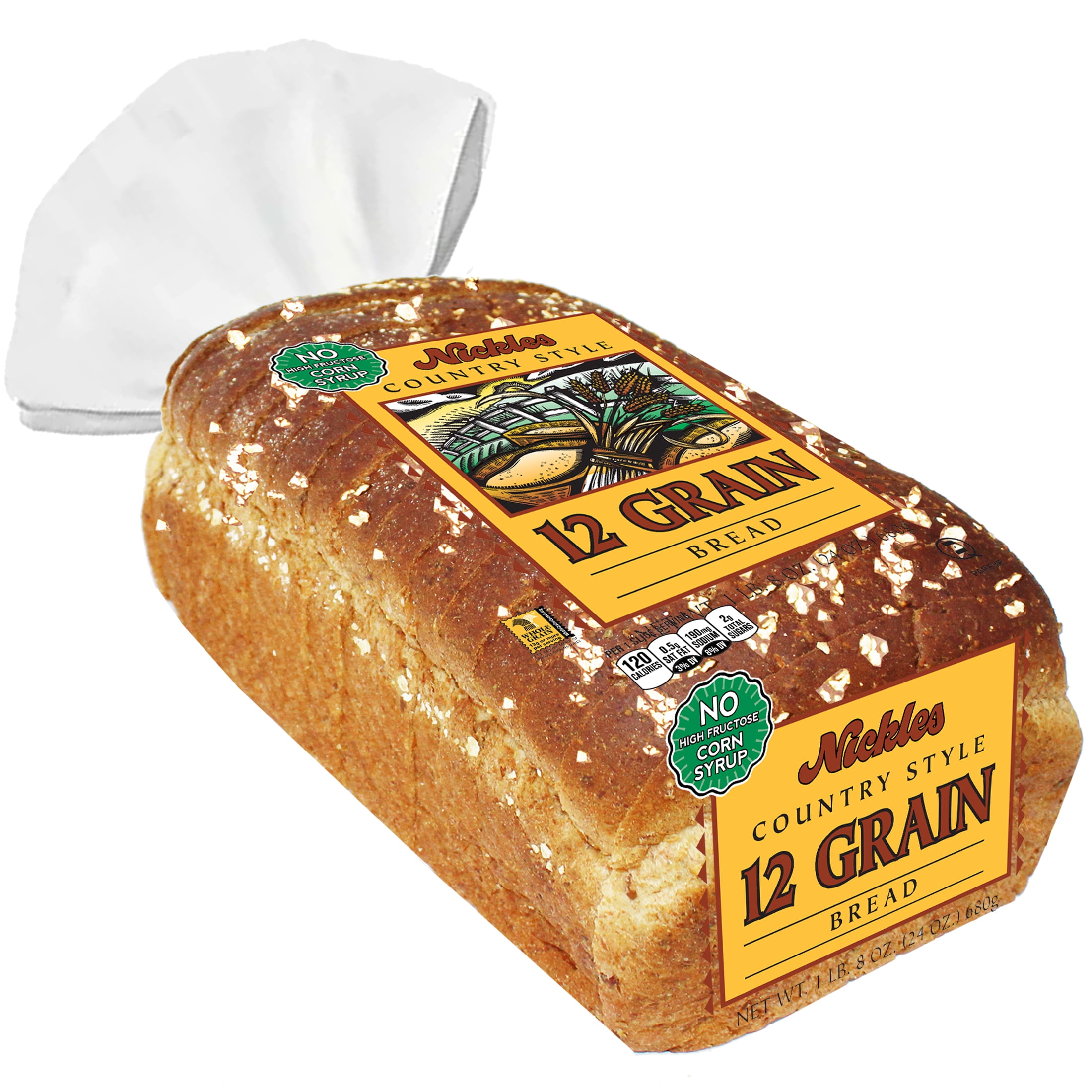 Nickles Bakery Country Style 12 Grain Bread, 24-ounce Laof.