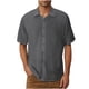 thumbnail image 2 of Blusa y camisa de manga corta con cuello vuelto para hombre, informal, lisa, a la moda, con cuello vuelto y bolsillo, con botones, de manga corta, 2 of 6