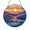 Acrylic 3.5 Inch, variant on Sunset Over Ocean Stained Glass Style Window Hanging Suncatcher, Coastal Landscape Decor Panel for Beach House Accent