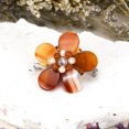 thumbnail image 3 of Orange Agate Floral Purity Pearl Pin-Brooch, 3 of 7