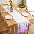 thumbnail image 3 of Table Runner 108 Inches Long for Kitchen Dining, Purple Dresser Scarf Farmhouse, Dining Table Decorations for Wedding/Parties, Polka Dots Watercolor Abstract Art 13 x 108 In, 3 of 8
