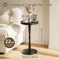 thumbnail image 3 of Yabanana Round Wooden Side Table & Drink Table for Small Space, with Rubberwood Accent Leg, for Living Room, Corner, Bedroom (Black,11.8in), 3 of 8
