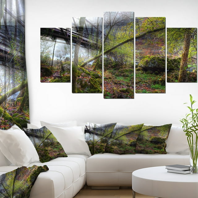 Creek and Bridge with Sunbeams