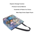 thumbnail image 3 of Open Top Canvas Tote Bag with Zipper Reusable Shopping Bag 13.5x15" Roomy Carryall Vintage Style Vase, 3 of 9