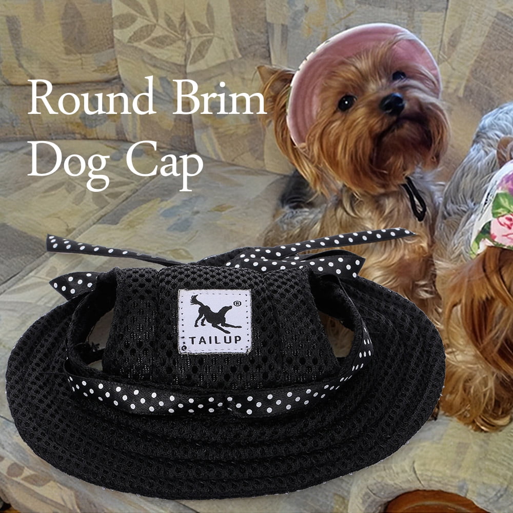 Round Brim Dog Cap Pet Hat Mesh Prorous Sun Cap with Ear Holes for