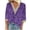 Purple, variant on Aofany Women's Plus Size Pullover Tops V-neck Lace T-shirt 3/4 Sleeves Printed Blouse Fall Sale