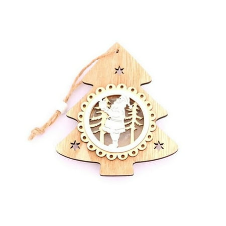 

Vikakiooze 2022 Christmas tree pendant wooden luminous pendant Christmas gift Christmas Decorations Clearance