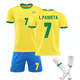 thumbnail image 1 of Brazil Home Yellow Jersey Set Kids Adults Soccer Football Shirt Training Shirt Suit No.7 L.PAQUETA 16, 1 of 2