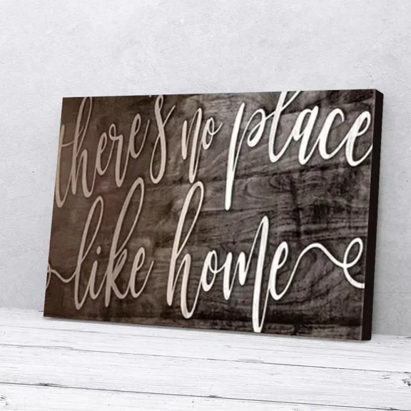 Poster There'S No Place Like Home Brown Home- UNFRAMED Poster Prints, Wall Art For Home Decor Or Office - Great Gift Idea For Friends & Family, 8x12