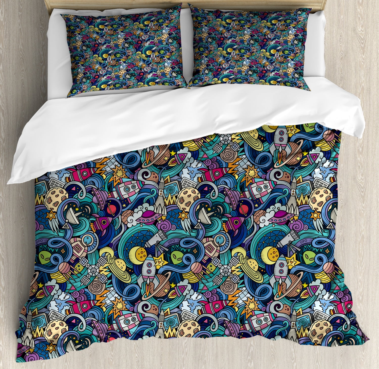 Cover Set Wave 125X - Nautical Duvet Cover Set with Pillow Shams Ocean