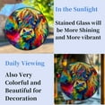 thumbnail image 4 of Rainbow Color Highland Cattle Stained Glass Suncatcher Handmade Window Hanging Colored Glass Suncatcher Crafts Kits for Indoor Garden Decor Memorial Gift 16x16cm(1), 4 of 7