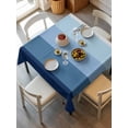 thumbnail image 6 of Blue Ombre Table Cloth, Modern Abstract Art Farmhouse Striped Waterproof Tablecloth for Square Tables, Reusable Washable Fabric Table Cover for Restaurant Kitchen Dining Tables 60"x60", 6 of 6