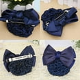 thumbnail image 6 of Mightlink Hair Snood Net Bun Cover Knit Hairnet Bow Bowknot Decor Barrette Hair Clip for Women Mesh Work Hairnets - 1PC, 6 of 8