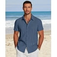 thumbnail image 2 of COOFANDY Men's Cuban Guayabera Short Sleeve Button Down Shirt - Casual Summer Beach Linen Shirts, 2 of 6