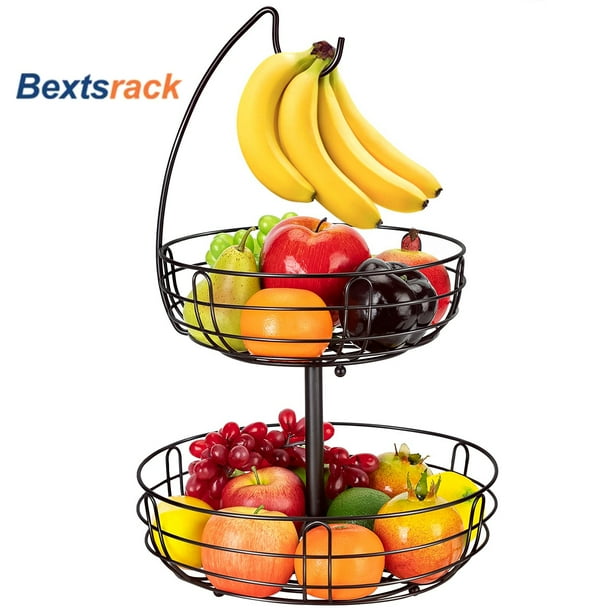 Bextsrack 2Tier Countertop Fruit and Vegetable Bowl with Fruit Holder