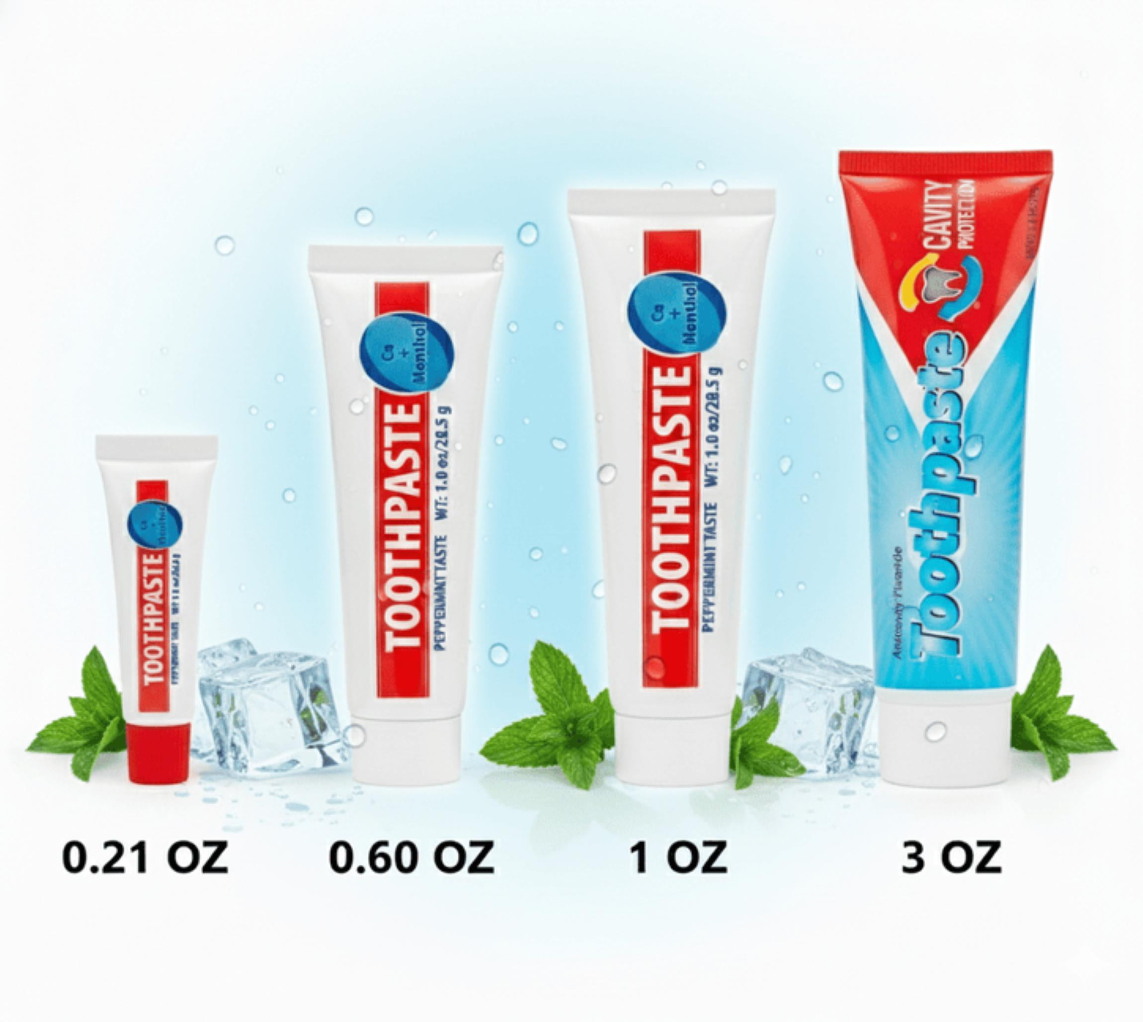 100 pack 1 Oz. Peppermint Toothpaste - Hospitality, Hotel, Homeless Shelter, Donation, Charity Drive, Disaster Relief Supplies - 100 Tubes