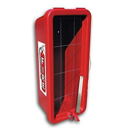 CATO 11051-B Red Plastic Chief Fire Extinguisher Cabinet for 10 lb. Extinguisher, with Breaker Bar and Cylinder Lock