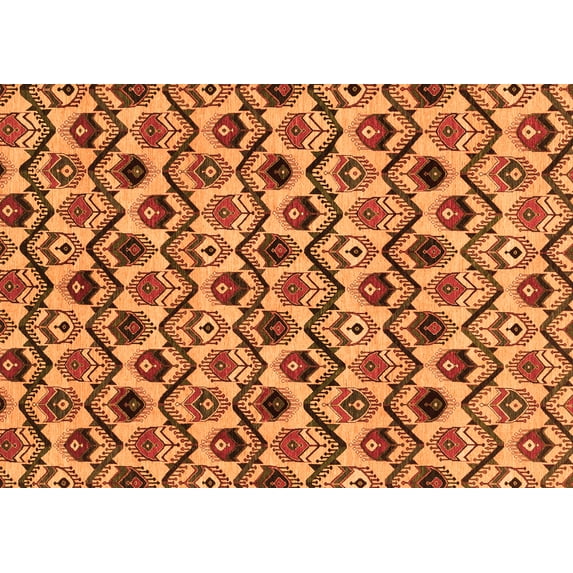 Ahgly Company Indoor Rectangle Abstract Orange Modern Area Rugs, 6' x 9'