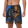 thumbnail image 1 of Fotbe Starry Night Charging Dinosaur Traje de Baño para Hombre – Shorts de Natación de Secado Rápido con Forro y Bolsillos-Large, 1 of 6