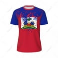 thumbnail image 3 of Exclusive design Haiti Flag Grain 3D Printed Men For Running Bike Soccer Tennis Fitness Sports tshirt Mesh Fans Short T-shirt, 3 of 9