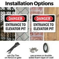 thumbnail image 3 of (2 Pack) Entrance To Elevator Pit OSHA Danger Sign 18 Inch X 12 Inch Plastic Sign, Weather Resistant, UV Protected for Workplace, Business, and Construction Site, Made in the USA, 3 of 8