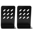 thumbnail image 1 of SHENMO 1Pair Simple Style Black Book Stand Metal Bookends for School Home Table Decor(9 Lattice), 1 of 9
