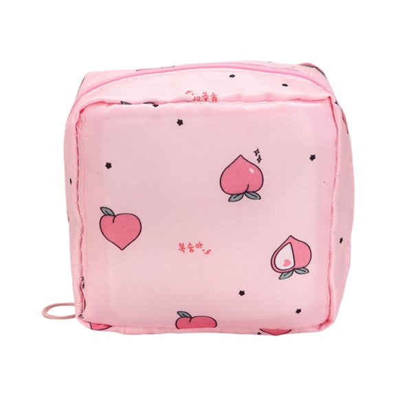 Lovely Waterproof Storage Bag For Women's Sanitary Products Discreet Zippers Closure And Sturdy Polyester Materials
