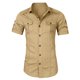 thumbnail image 1 of Camisa cargo caqui para hombre, manga corta, ajuste regular, botones, safari, camisas de trabajo, grande Unique Bargains Camisa, 1 of 6