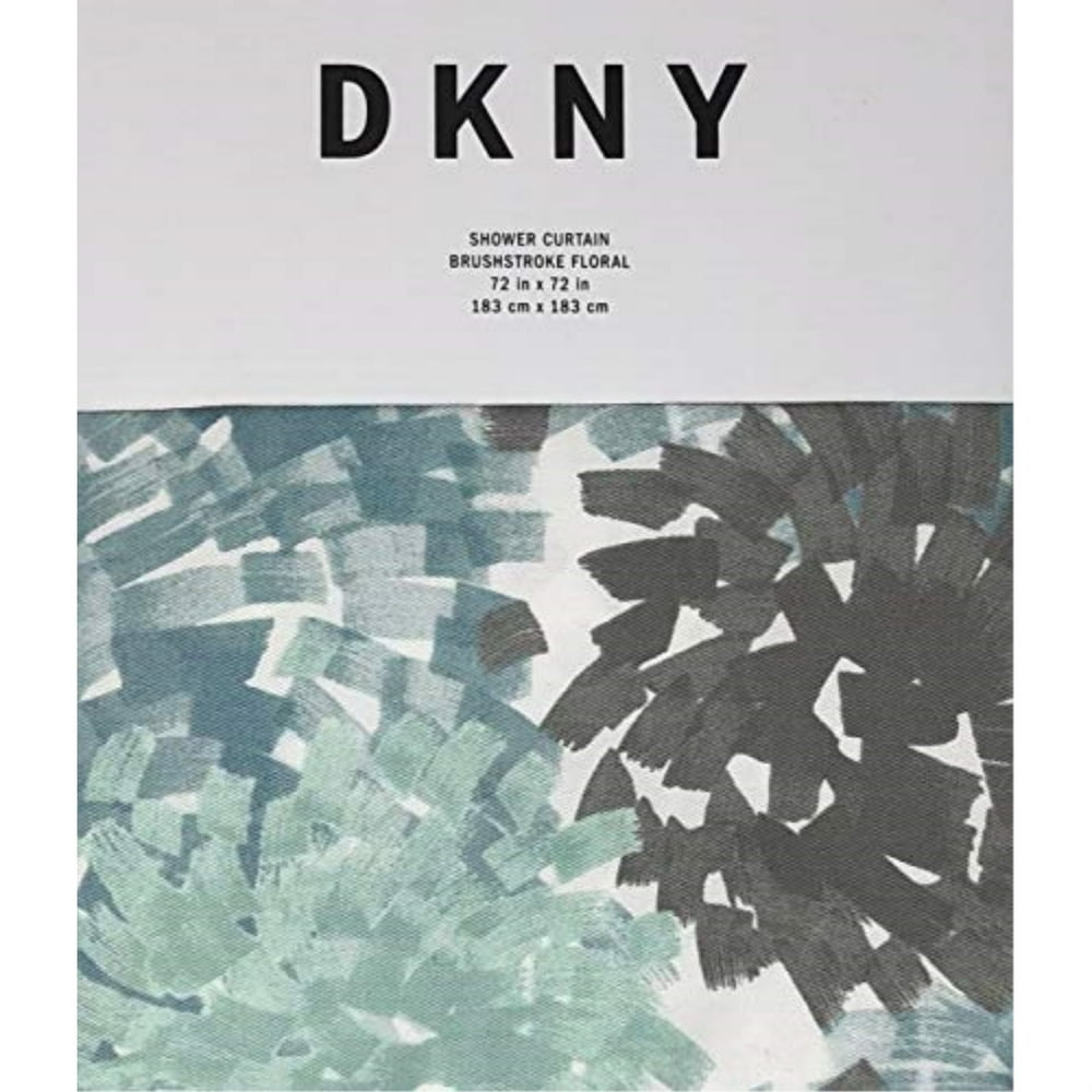 dkny brushstroke floral reef blue fabric shower curtain