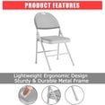 thumbnail image 6 of Sunvasagoo 2/4/6 Pack Folding Chairs, PU Leather Cushions, 350Lb Capacity, Stackable Indoor/Outdoor, 6 of 8